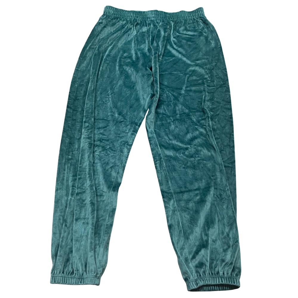Victoria's Secret PINK‎ Velour Jogger Pants Emerald Green Logo Size L